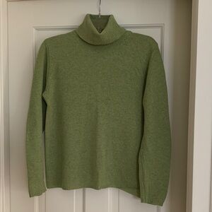 Green Turtleneck Sweater- 100% cashmere